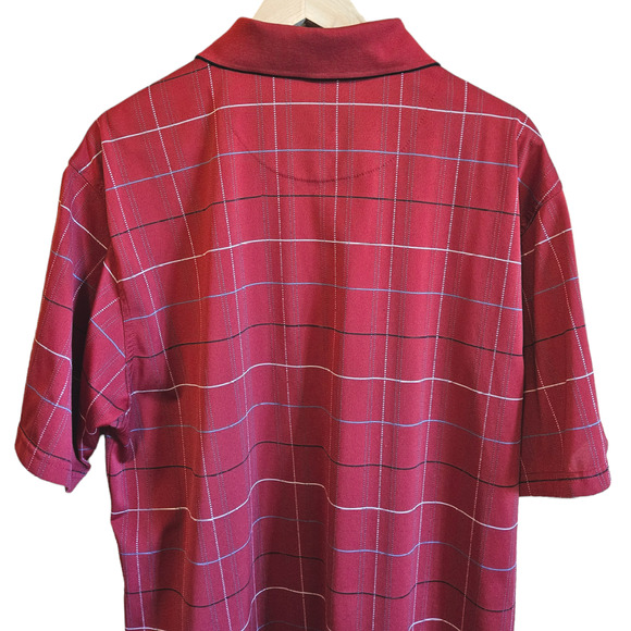 PGA Tour Polo Stripes Golf Casual Short Sleeve Shirt Red Men's Size XLarge - Picture 7 of 7